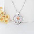 wholesale 925 Sterling Silver Heart-Shaped Flower Pendant Necklace with Engraved I Love You Forever - Romantic Gifts for Women-0-4