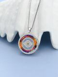 TOUPOP Sterling Silver Blue Crystal Evil Eye Necklace Protection Luck Pendant-0-2