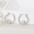 wholesale 925 Sterling Silver Pig Hoop Earrings - Cute Animal  for Women-0-2