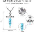 wholesale 925 Sterling Silver Celtic Cross Abalone Shell Dagger Pendant Necklace for Men Women Vintage Gothic s 48cm Chain Length-0-9