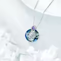 TOUPOP Sterling Silver Crystal 12 Months Birthstone Stethoscope Pendant Necklace-0-1