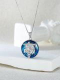 wholesale 925 Sterling Silver Blue Crystal Caduceus Angel RN Necklace for Nurses & Medical Staff-0-1