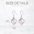 TOUPOP Sterling Silver Rose Heart Butterfly Initial U Letter Drop Dangle Earrings-0-5