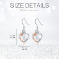 TOUPOP Sterling Silver Rose Heart Butterfly Initial U Letter Drop Dangle Earrings-0-5