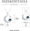 wholesale 925 Sterling Silver Labradorite Blue Topaz Saturn Pendant Necklace for Women-0-4