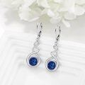 wholesale 925 Sterling Silver Green Turquoise Drop Earrings Platinum Plated Twisted Swirl Jewelry For Women-0-18
