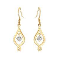 wholesale 10k Gold Elegant Diamond Drop Earrings-Yellow Gold