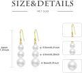wholesale 14K Gold 3-Pearl Drop Earrings for Women Gift Ideas-0-2