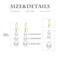 wholesale 14k Yellow Gold Three Graduated Natural Freshwater Pearl Drop Earrings-0-2