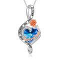 TOUPOP Sterling Silver Crystal Necklace 'I Love You For Always And Forever'-0-0