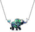 wholesale TOUPOP Elephant Necklace For Women Sterling Silver Cute Elephant Abalone Shell Pendant Necklace Running Elephant Good Luck Jewelry Gifts For Women -0-0