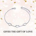 wholesale 14K Gold Fine Love Heart Charm Bracelet for Women 6-7-8 s-0-5