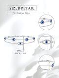 wholesale 925 Sterling Silver Evil Eye Bracelet with Blue Stones and Charm Anklets for Women-0-1