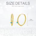 wholesale 925 Sterling Silver with Turquoise Stone Circle Endless Hoop Earrings for Women-0-13