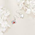 wholesale 925 Sterling Silver Crab Heart-Shaped Crystal Dangle Drop Earrings - Ocean Inspired Jewelry for Women Gifts-0-4