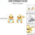 wholesale 925 Sterling Silver Moonstone Duck Stud Earrings for Women - Hypoallergenic -0-6