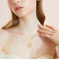 wholesale Gold 925 Sterling Silver Lab-Grown Cubic Zirconia Sun Pendant Necklace for Women-0-1