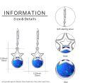 wholesale 925 Sterling Silver Blue Opal Star Drop Dangle Leverback Earrings for Women Girls Gift Boxed 3cm Long-0-3