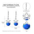 wholesale 925 Sterling Silver White Gold Plated Star Blue Opal Drop Earrings For Women-0-3