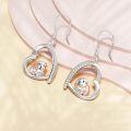 wholesale 925 Sterling Silver Heart-Shaped Guinea Pig Blue Opal Drop Earrings Gift for Women Girls-0-3