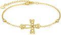 wholesale 925 Sterling Silver Gold Plated Celtic Knot Cross Adjustable Bracelet Christian Irish  for Women-0-0