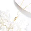 wholesale 14K Gold Round Cut Moissanite 3-Stone Wave Infinity Pendant Necklace for Women-0-1