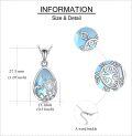 wholesale 925 Sterling Silver Teardrop Blue Shell Turtle Pendant Necklace-0-4