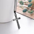wholesale Black  Faith Hope Love Engraved Cross Pendant Necklace for Men/Women - Christmas Gift-0-2