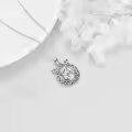 wholesale 925 Sterling Silver Celtic Knot Horse Head Pendant Necklaces Wholesale Good Luck Charm Jewelry for Women and Girls-0-4
