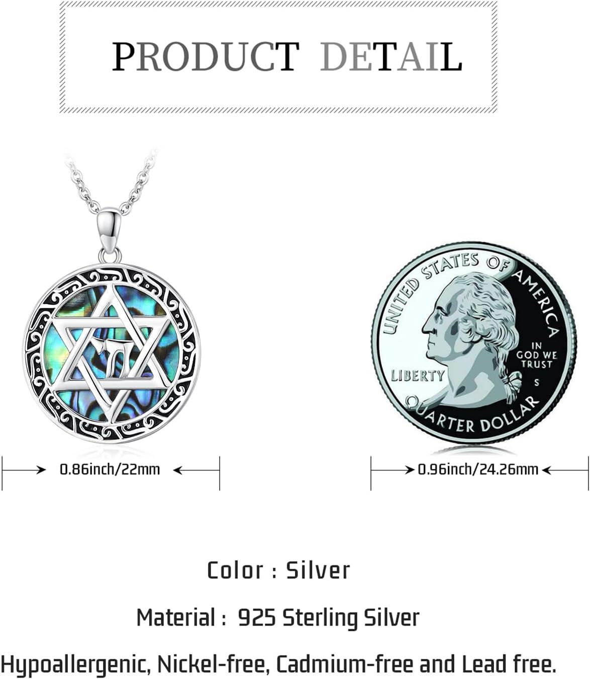 Sterling Silver Star of David Pendant Necklace Jewelry Gift-0-5