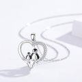 wholesale 925 Sterling Silver Penguin Heart-Shaped Pendant Necklace for Women Gifts for Mom/GF/Wife-0-2
