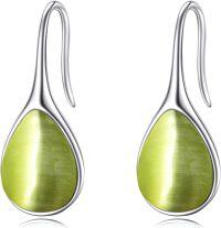 wholesale Sterling Silver Threader Earrings Long Dangle Piercing Jewelry for Women-Peridot pull through earrings