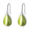 wholesale 925 Sterling Silver Turquoise Teardrop Threader Earrings for Women - Long Dangle Pierced Jewelry-0-18