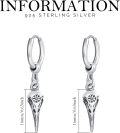 wholesale 925 Sterling Silver Raven Celtic Knot Norse Huggie Hoop Punk Rock Earrings-0-3