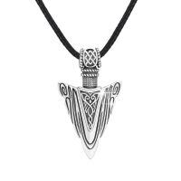 wholesale 925 Sterling Silver Arrowhead Pendant Necklace with Celtic Knot Design for Men & Women-A1-Silver