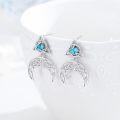wholesale 925 Sterling Silver Turquoise Celtic Knot Crescent Moon Stud Earrings for Women-0-4
