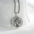 wholesale 925 Sterling Silver St Benedict Medal Necklace Pendant for Men Women Catholic-0-1