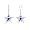 wholesale 925 Sterling Silver Star Earrings Wholesale With Blue Crystals Elegant And Delicate Design-0-0