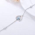 wholesale 925 Sterling Silver Blue Crystal Turtle Charm Anklet for Women Beach -0-4