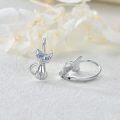wholesale 925 Sterling Silver Cat Blue Crystal Stud Earring Gift for Women Girls-0-3