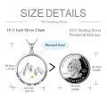 wholesale 925 Sterling Silver Round Pendant with Mountain and Gold Dot Design - Christian Jewelry for Women-0-4
