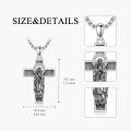 wholesale 925 Sterling Silver Virgin Mary Cross Pendant Necklace  Religious Protection Amulet Jewelry for Men-0-4