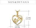 wholesale 14K Gold & Cubic Zirconia Horse Heart Pendant Necklace for Women, Elegant Gift-0-3