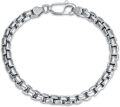 wholesale 925 Sterling Silver Box Chain Bracelet - 7 Length with Lobster Claw Closure for Men & Women s-0-0