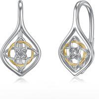 wholesale 925 Sterling Silver Celtic Knot Trinity Witch's Knot Drop Dangle Earrings for Women Irish-Celtic Knot D