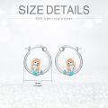 wholesale 925 Sterling Silver Mermaid Huggie Hoop Earrings with Enamel Tail Design for Women-0-4