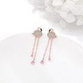 wholesale Rose Gold Flamingo Crystal Teardrop Dangle Earrings 925 Sterling Silver  for Women-0-3