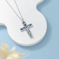wholesale Sterling Silver Abalone Shell Cross Necklace Christian Gift for Women-0-24