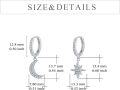 wholesale 925 Sterling Silver AAA CZ Star & Crescent Moon Drop Earrings for Women and Girls-0-4
