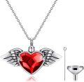 wholesale Sterling Silver Crystal Heart Urn Necklace for Ashes Memorial Keepsake Pendant-0-6